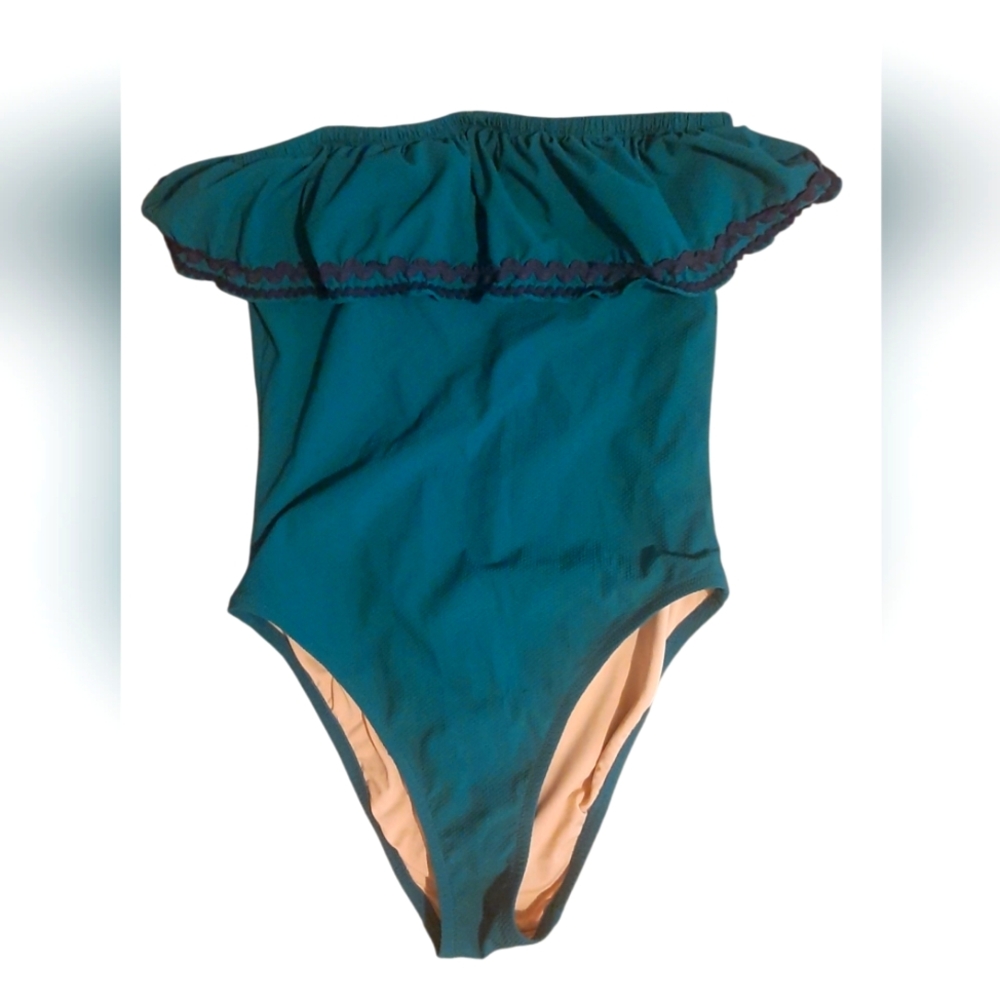 J.Crew Strapless  One Piece Swimsuit - Teal